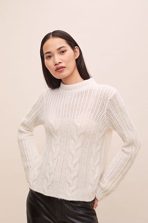 Slide View: 1: Arlene Cable-Knit Sweater