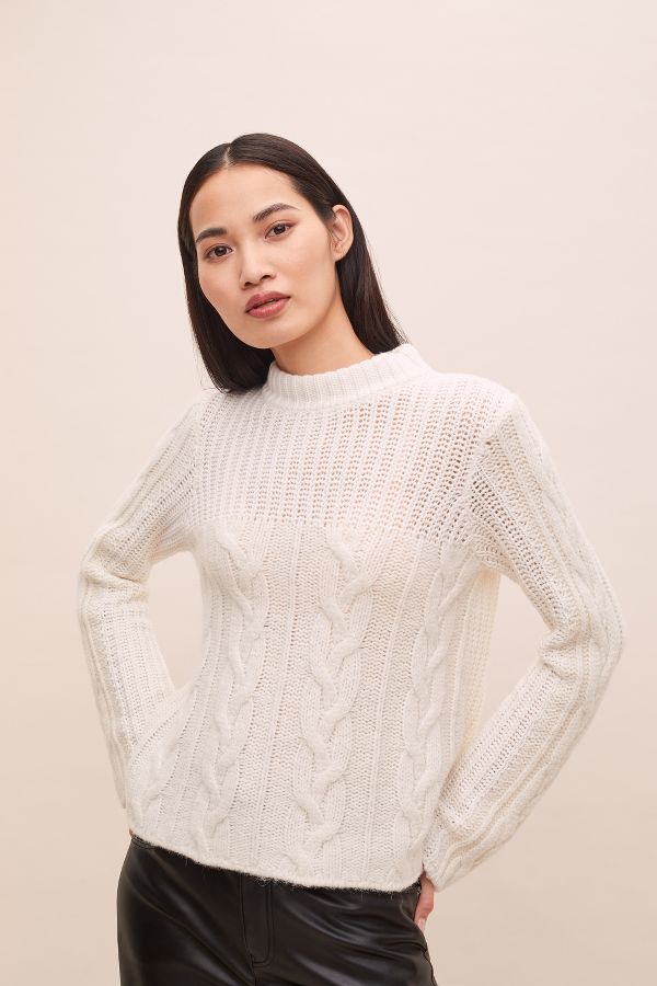 Slide View: 1: Arlene Cable-Knit Sweater