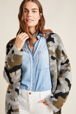 vera camo cardigan