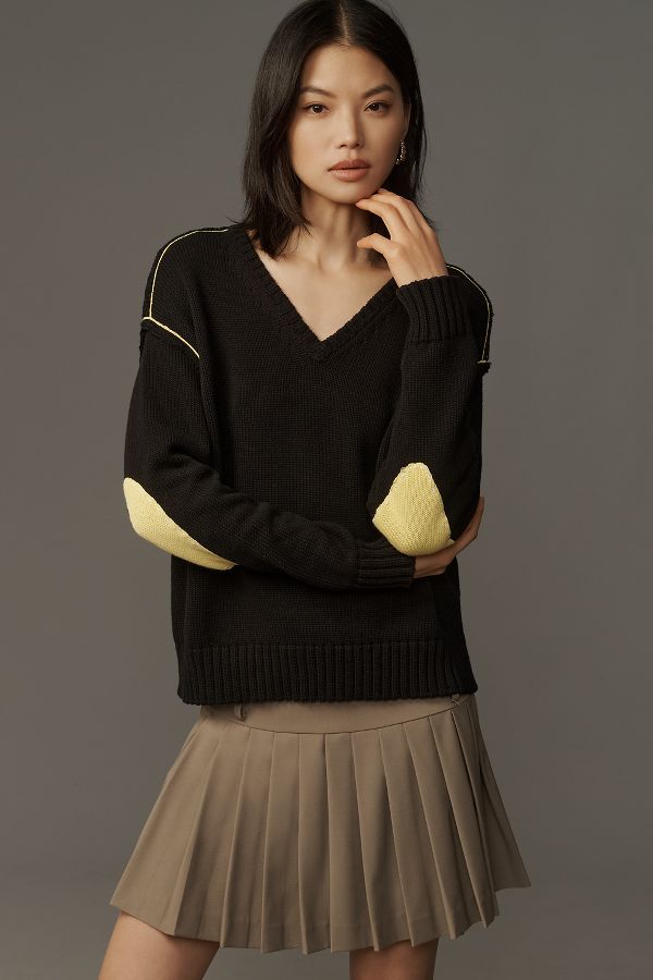 Slide View: 3: Kerri Rosenthal Embroidered Heart Patch Sweater