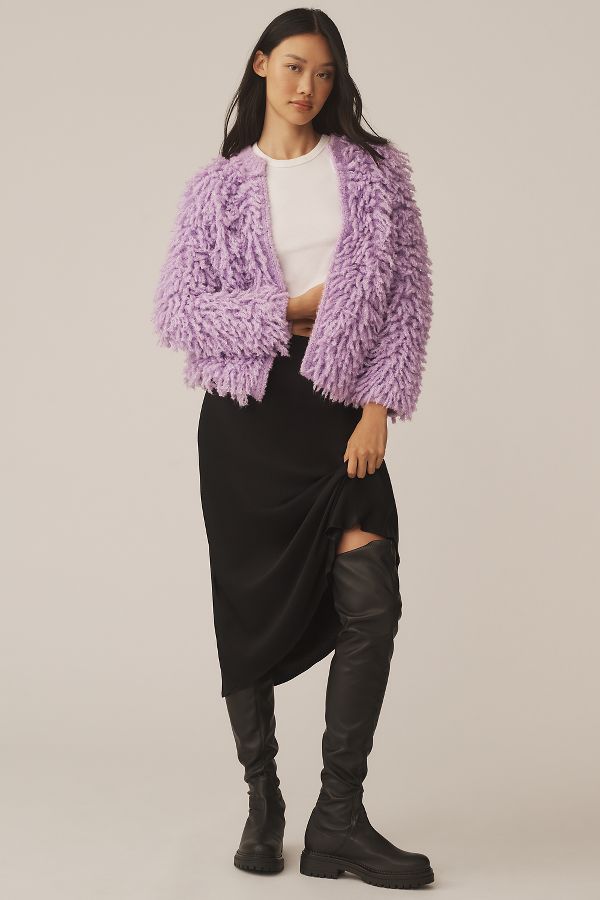 Slide View: 3: Pilcro Loop Bomber Cardigan Sweater