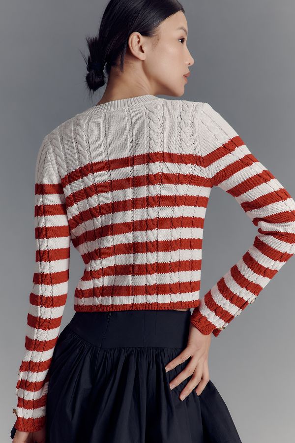 Slide View: 4: Maeve Cable-Knit Cardigan Sweater