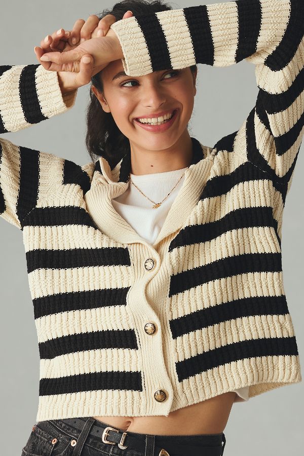 Vista diapositiva: 1: Maeve Cardigan polo in maglia a costine