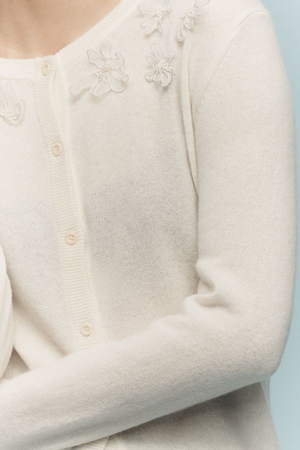 Slide View: 4: Lingua Franca Wire Daisy Cardigan Sweater