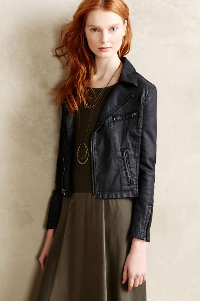 AG Coated Denim Moto Jacket Anthropologie