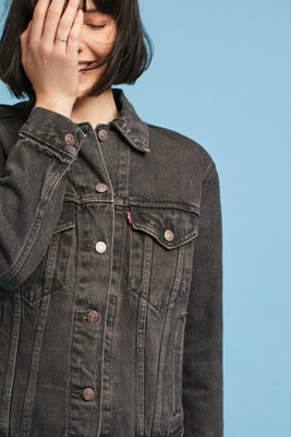 levi's ex boyfriend trucker jacket black