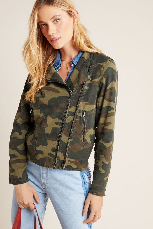 Welles Camo Moto Jacket | Anthropologie