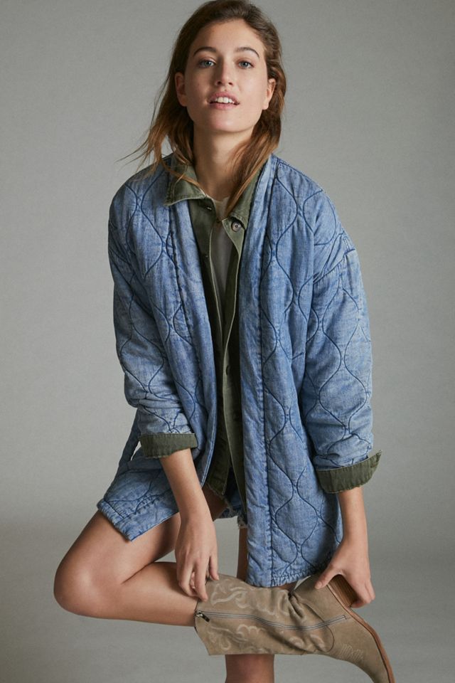 Blouson Kimono en denim matelassé Rhea Anthropologie French Canada
