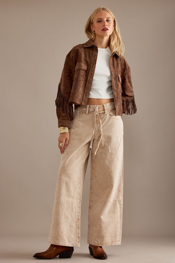 Slide View: 2: BLANKNYC Faux Suede Fringe Jacket