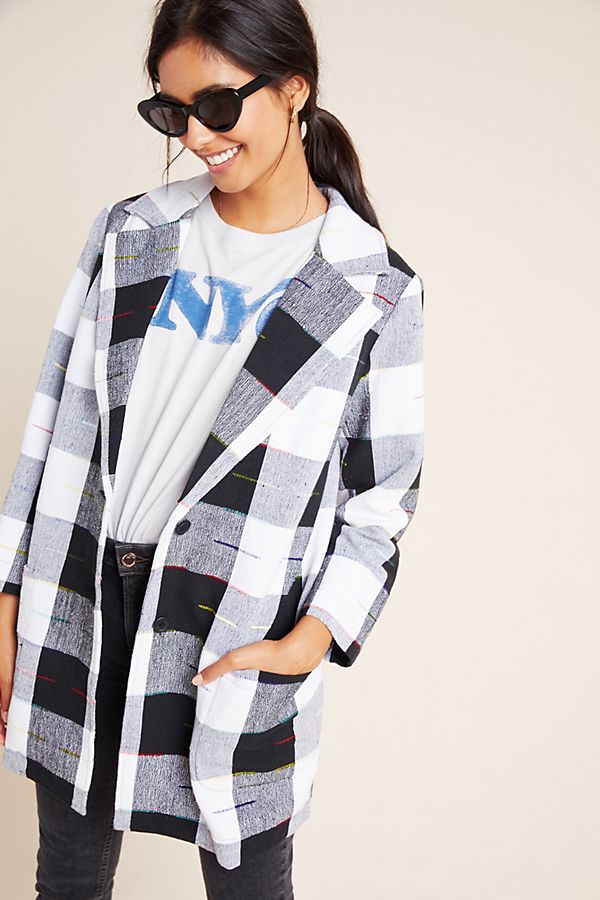 Slide View: 1: Cairo Plaid Coat