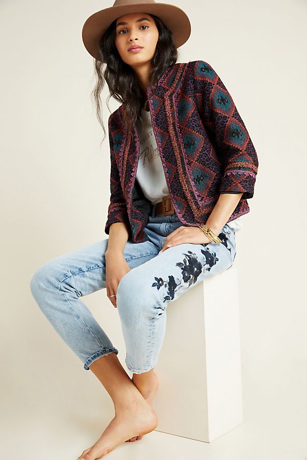 Slide View: 1: Anna Sui Maribel Embroidered Blazer