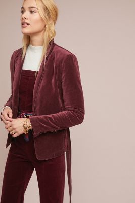 anthropologie velvet blazer