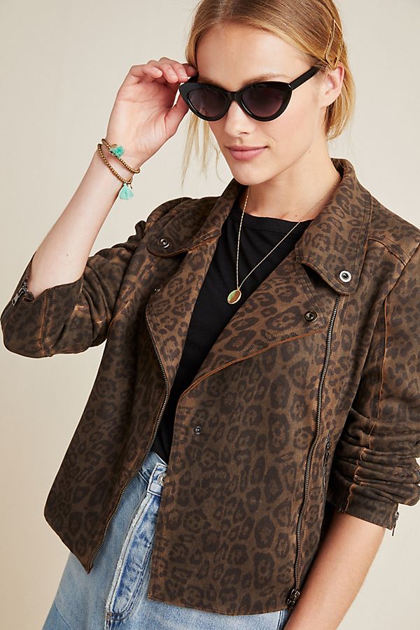 Slide View: 1: Marrakech Marni Leopard Moto Jacket