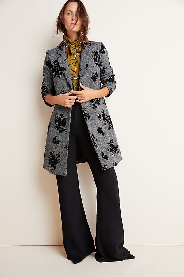 Slide View: 1: Martha Flocked Tweed Coat