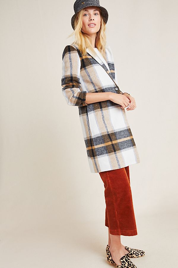 Slide View: 1: Emilie Plaid Blazer Coat