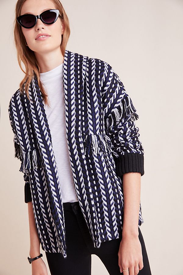 Slide View: 1: Angie Longline Tweed Jacket