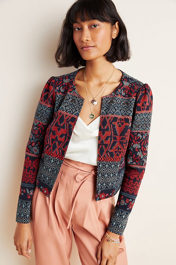 Slide View: 1: DOLAN Collection Abstract Knit Jacket