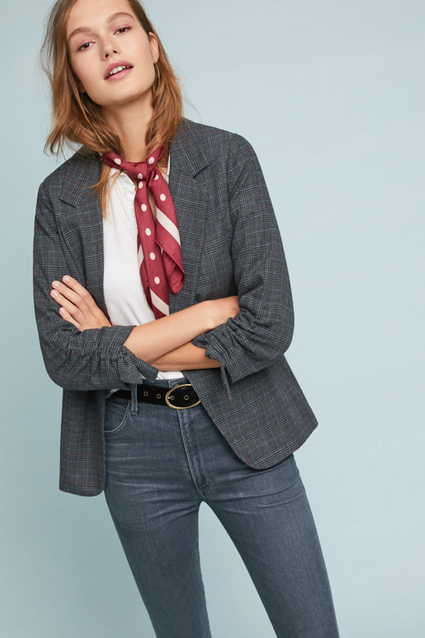 Plaid Boyfriend Blazer Anthropologie