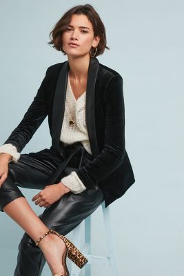 anthropologie velvet blazer