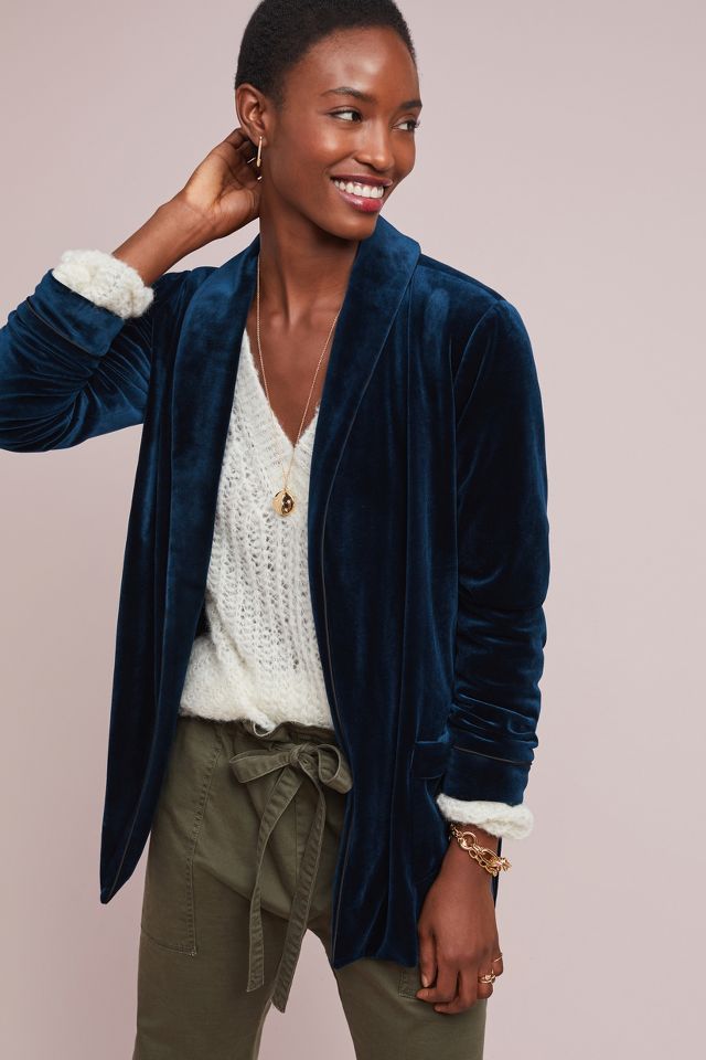 Piped Velvet Jacket | Anthropologie