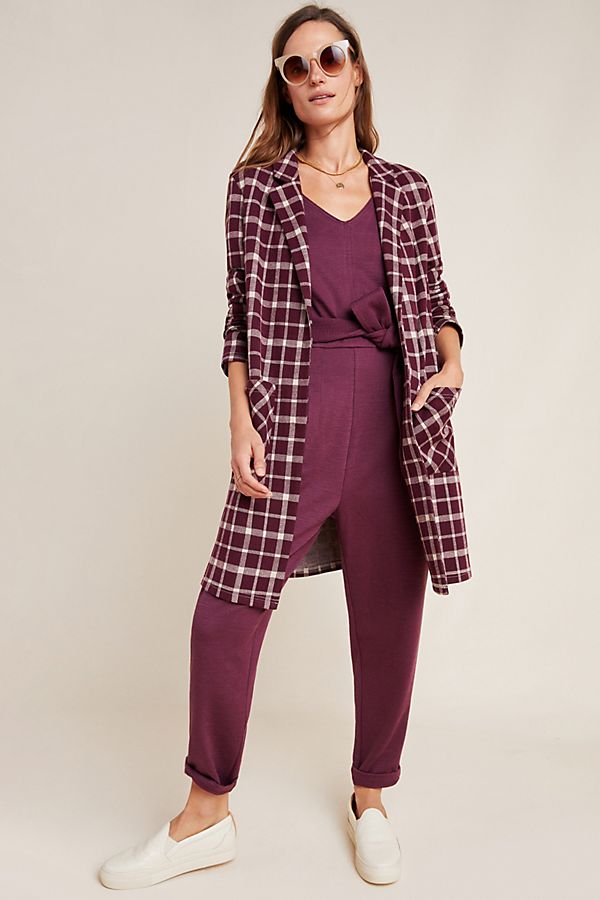 Slide View: 1: Melrose Plaid Duster