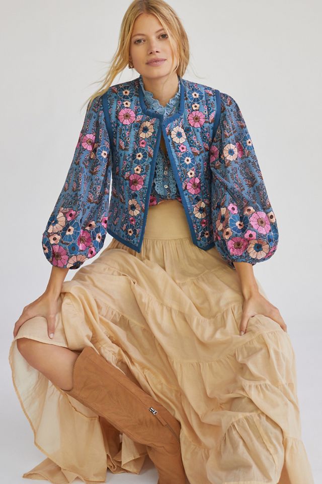 Quilted Floral Vest Anthropologie