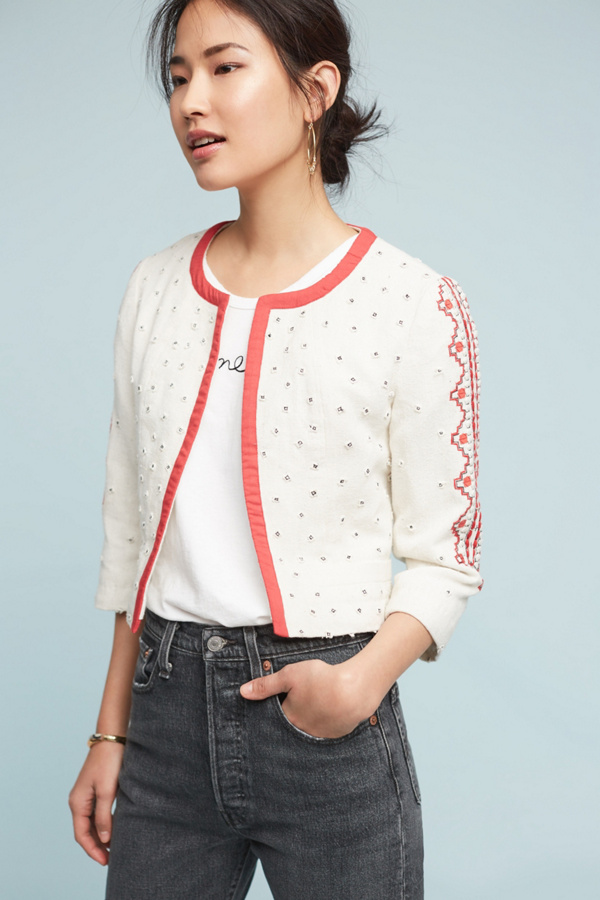 Ari Embroidered Jacket | Anthropologie