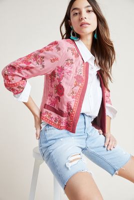 anthropologie embroidered jacket