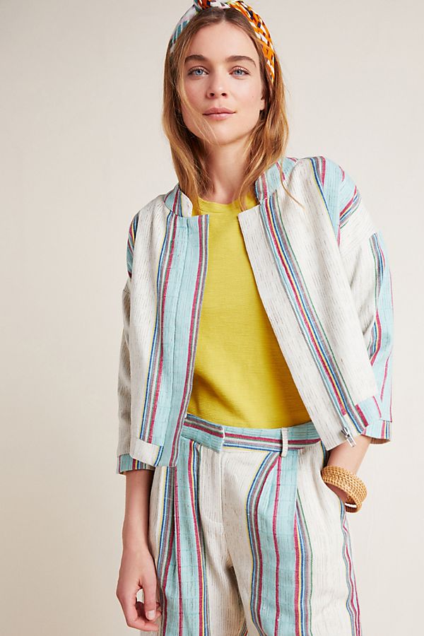 Slide View: 1: Viola Striped Jacket