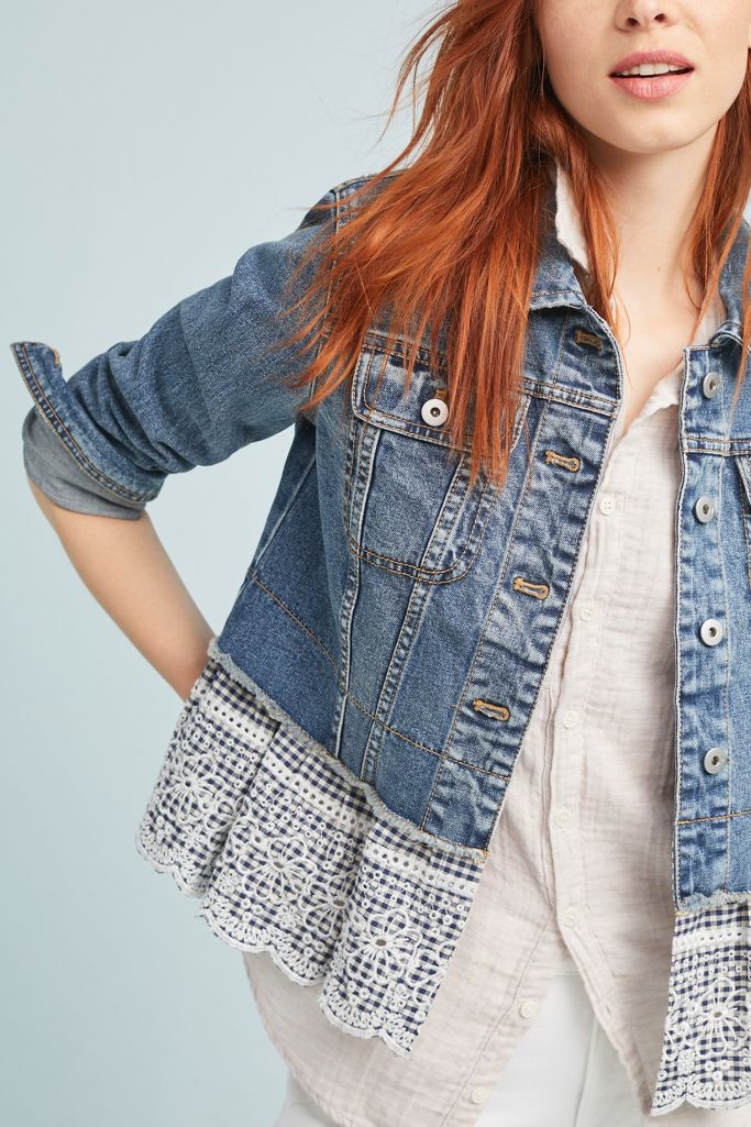 Pilcro Eyelet Denim Jacket | Anthropologie