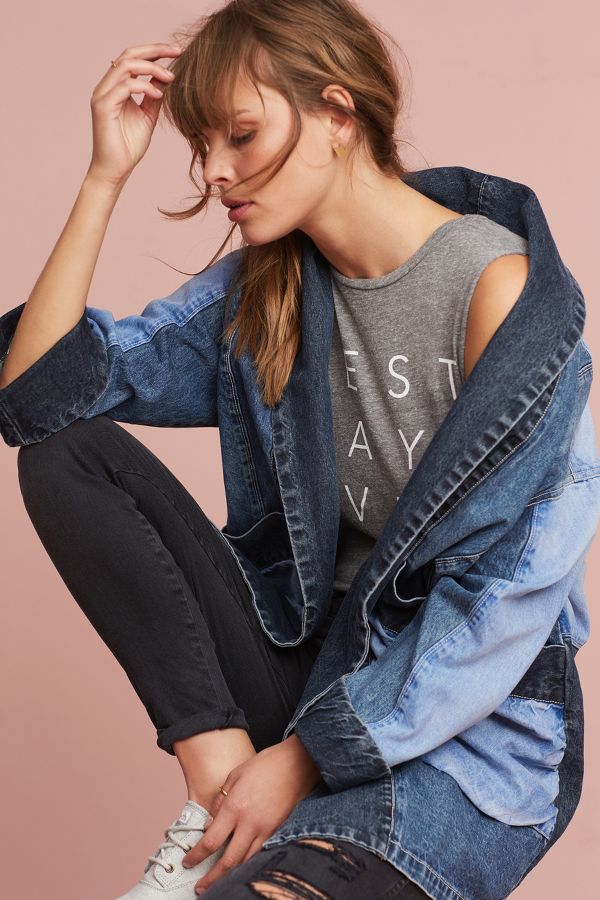 Pilcro Jadira Denim Kimono Jacket | Anthropologie