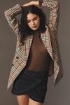 Thumbnail View 1: Avec Les Filles Double-Breasted Elbow-Patch Plaid Jacket 