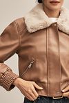 Thumbnail View 4: Avec Les Filles Faux-Leather Aviator Jacket