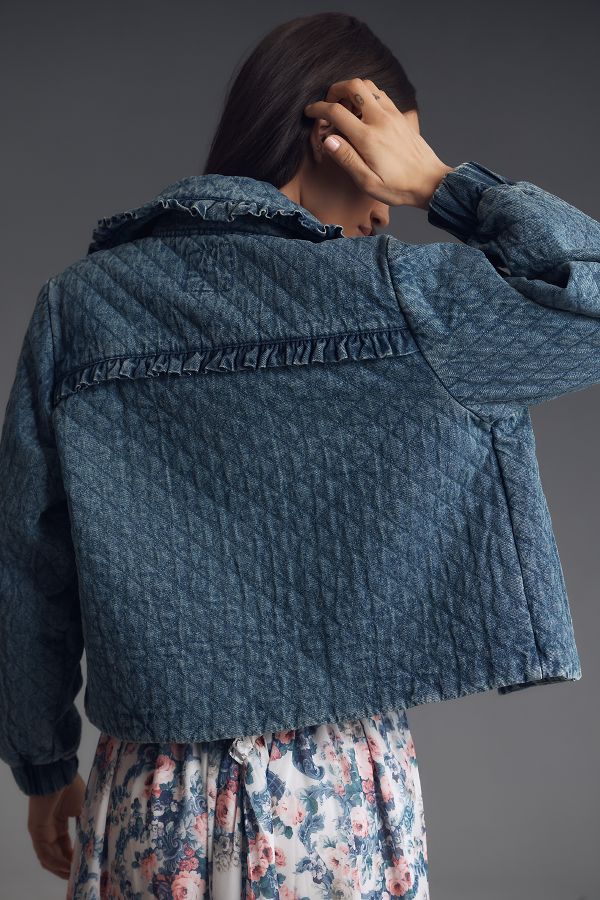 Slide View: 3: The Maura Bow-Tie Denim Jacket by Avec Les Filles