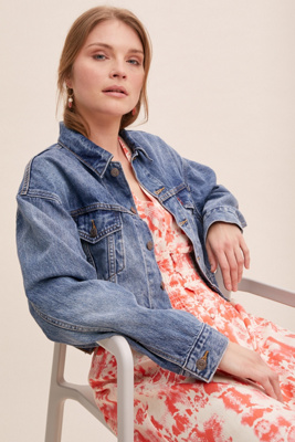 levi's cropped denim jacket