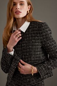 Slide View: 5: Selected Femme Wilma Gekürzte Tweed-Blazer