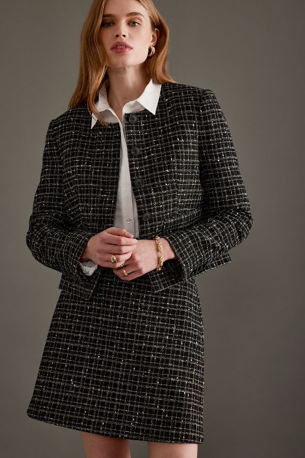 Vista diapositiva: 4: Blazer Tweed Corto Wilma Selected Femme