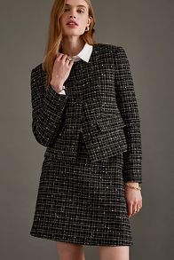 Slide View: 1: Selected Femme Wilma Gekürzte Tweed-Blazer