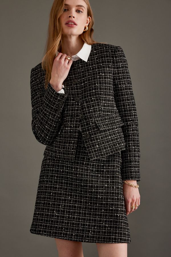 Vista diapositiva: 1: Blazer Tweed Corto Wilma Selected Femme