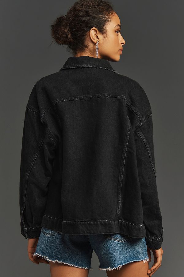 Slide View: 3: The Weston Denim Boyfriend Jacket by Pilcro