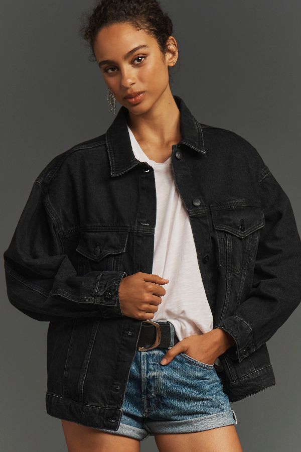 Slide View: 2: The Weston Denim Boyfriend Jacket by Pilcro