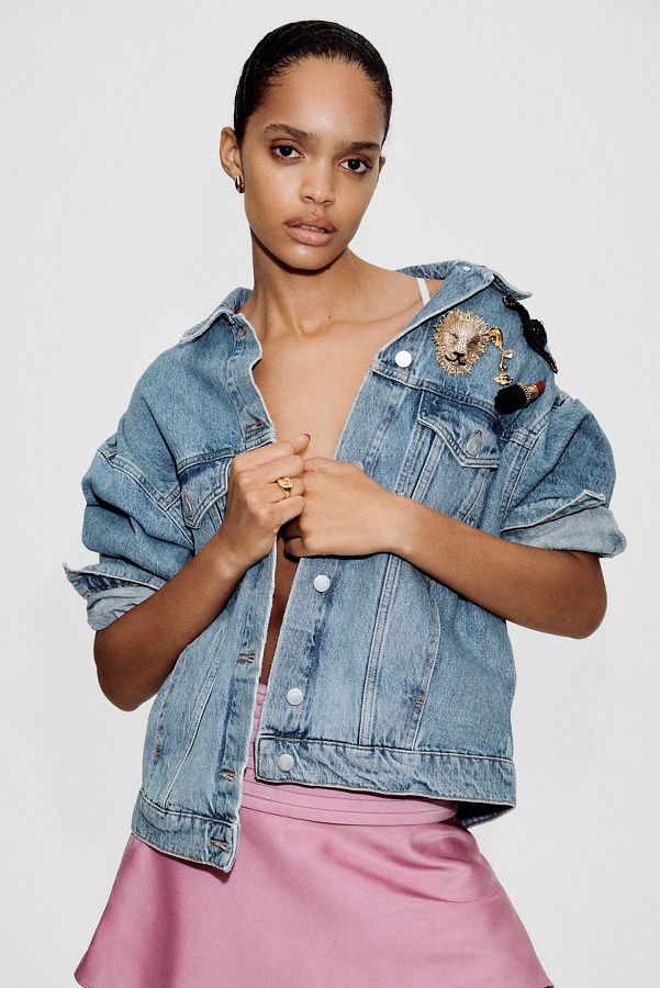 Slide View: 13: The Weston Denim Boyfriend Jacket by Pilcro