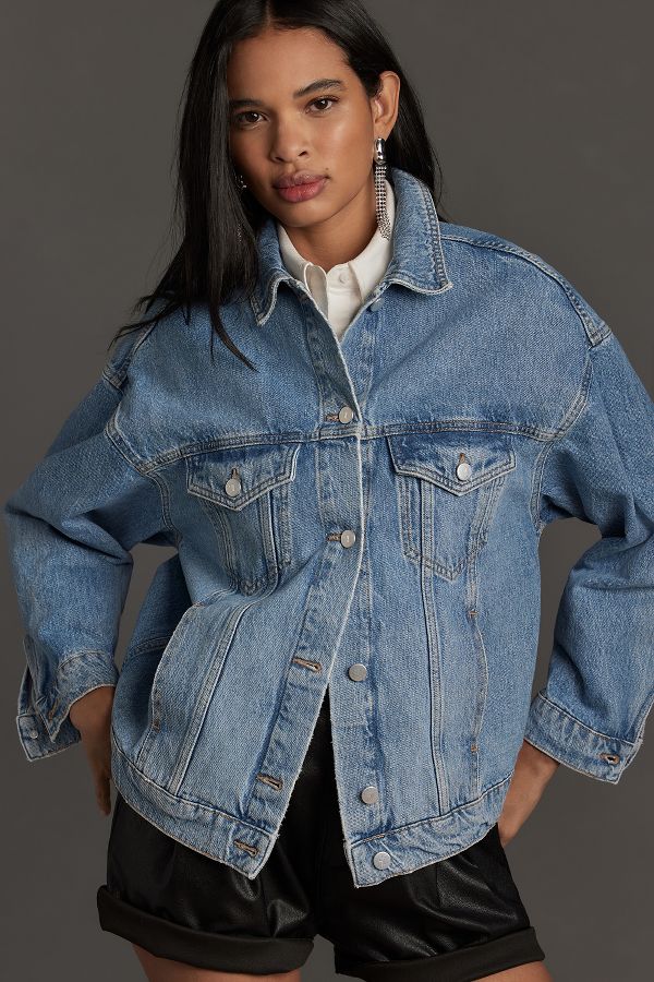 Slide View: 5: The Weston Denim Boyfriend Jacket by Pilcro