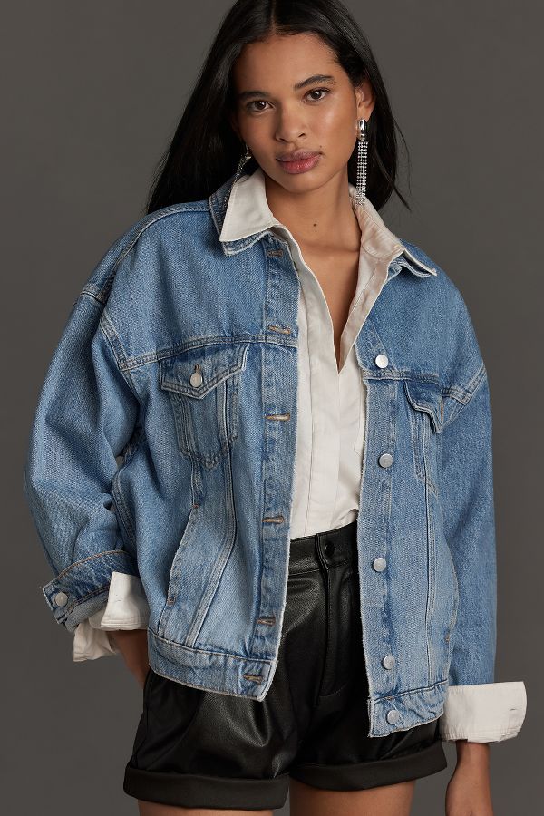 Slide View: 2: The Weston Denim Boyfriend Jacket by Pilcro