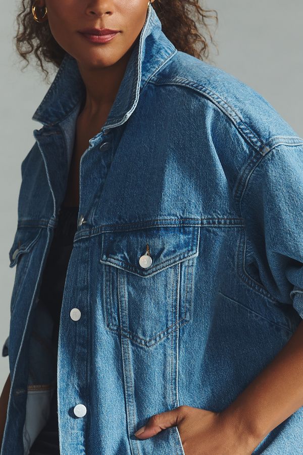 Slide View: 10: The Weston Denim Boyfriend Jacket by Pilcro