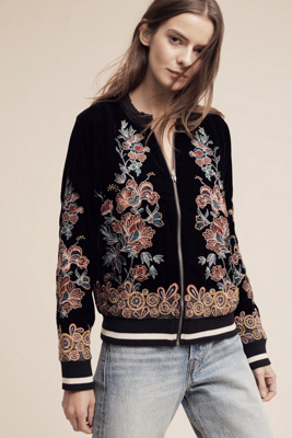 anthropologie embroidered jacket