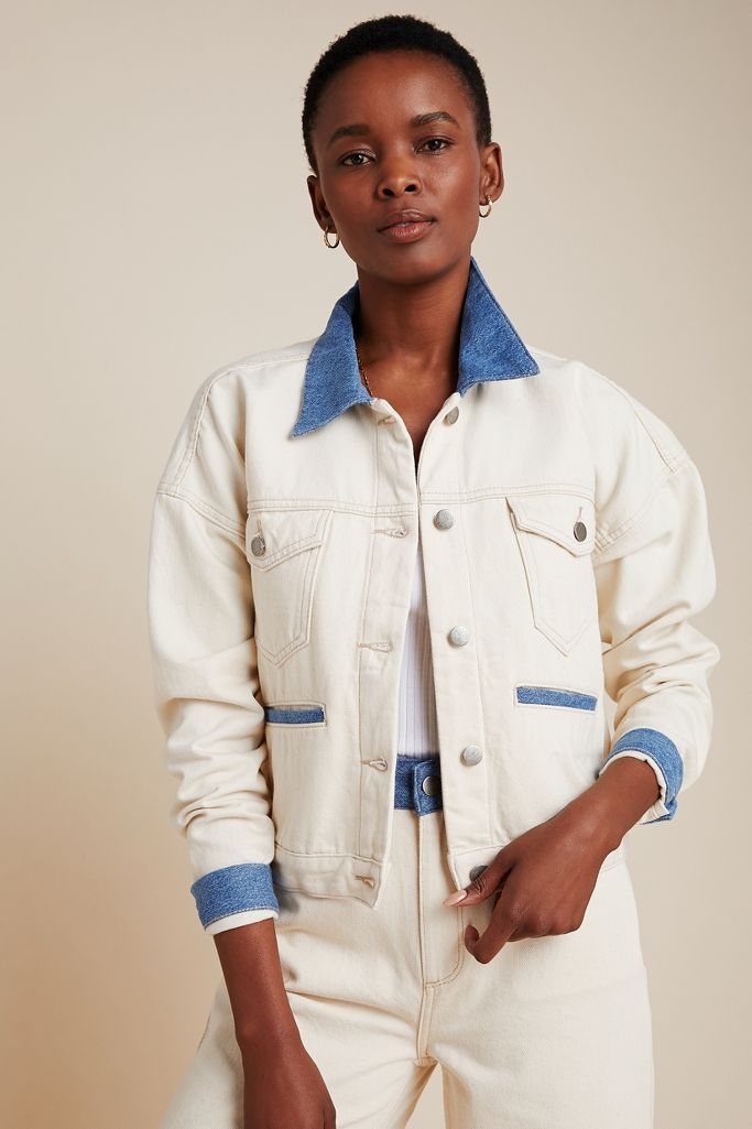 Sika Contrast Denim Jacket | Anthropologie