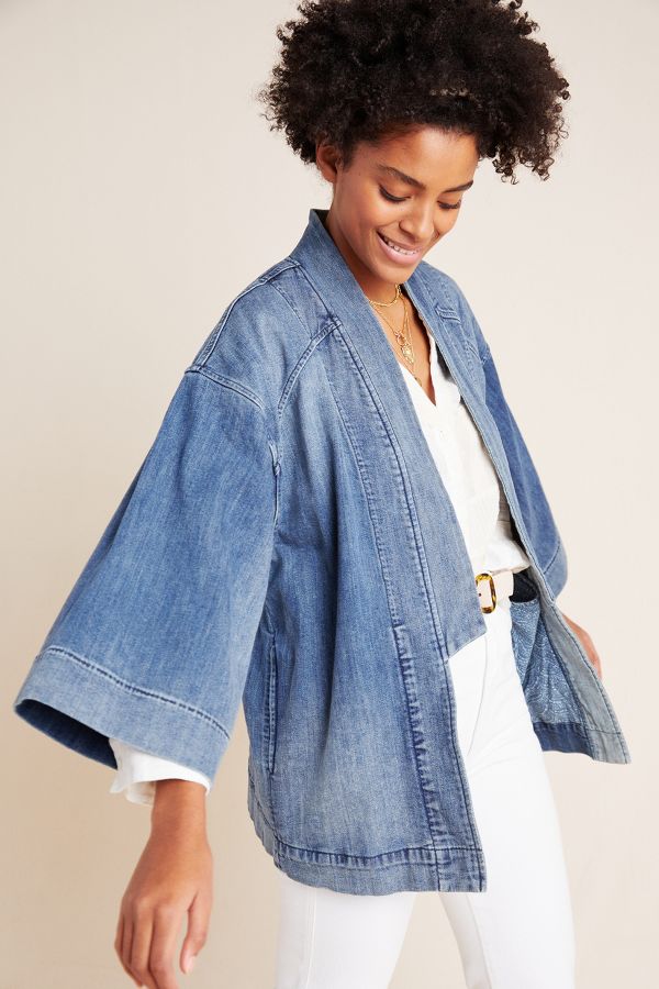 Pilcro Denim Kimono Jacket | Anthropologie UK