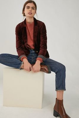 anthropologie velvet blazer