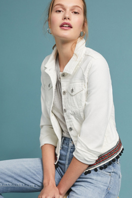 pilcro white denim jacket